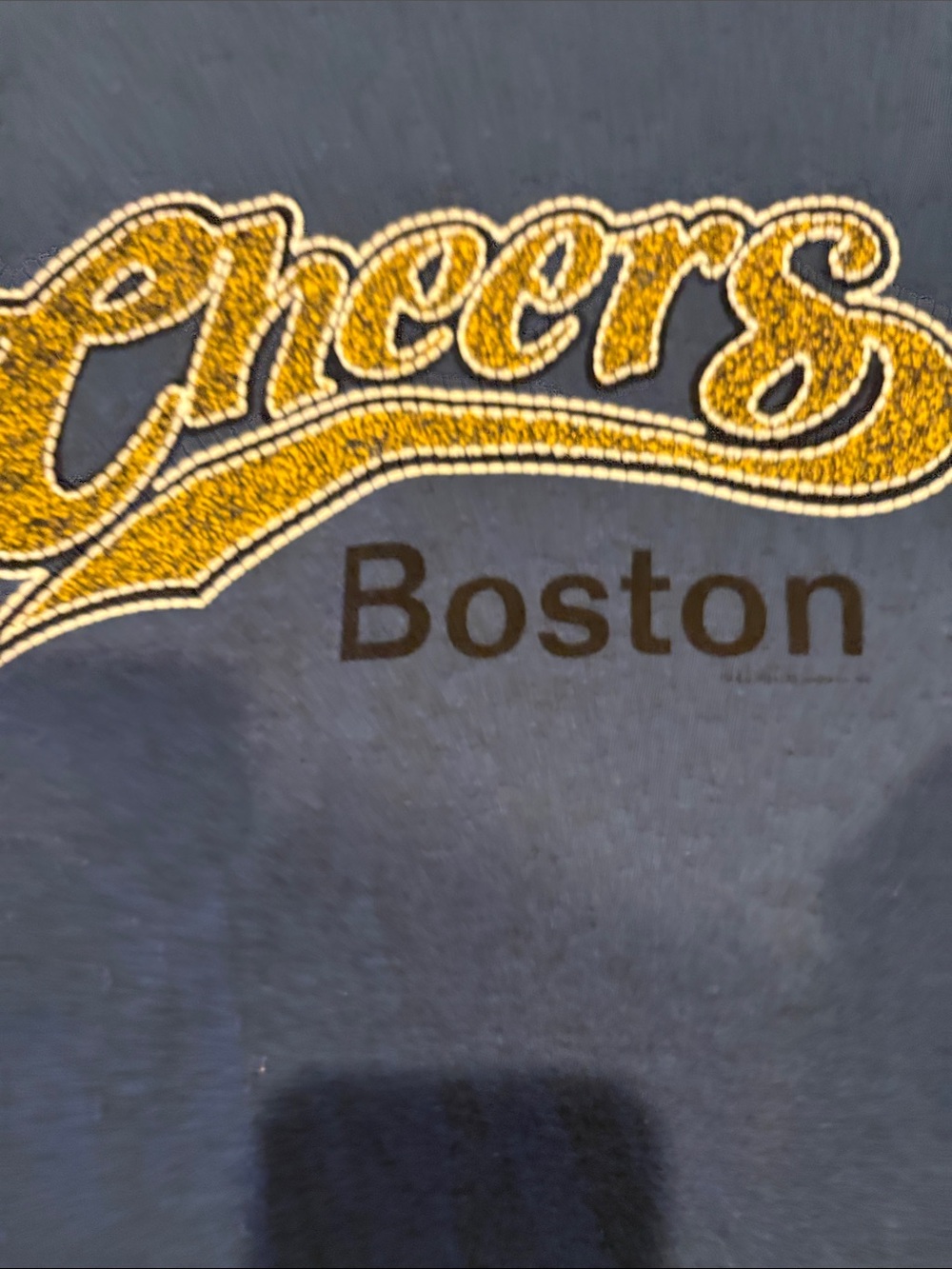 Cheers Boston Blue Graphic Tee with Gold Raised Logo - Picture 3 of 3